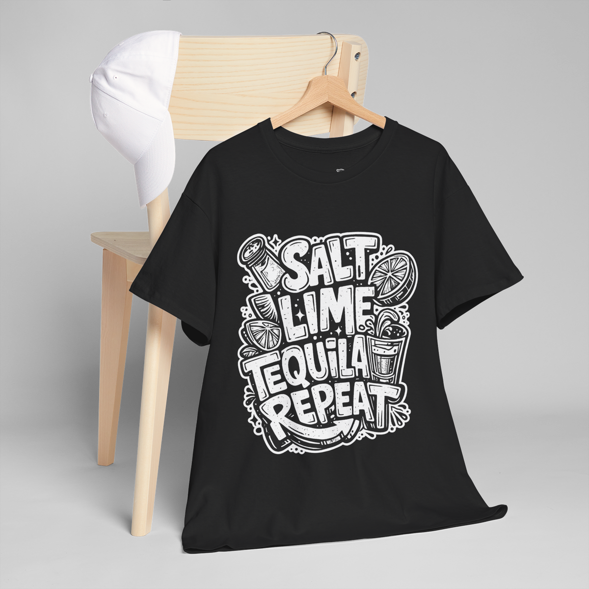 Salt Lime Tequila Repeat Unisex Heavy Cotton Tee