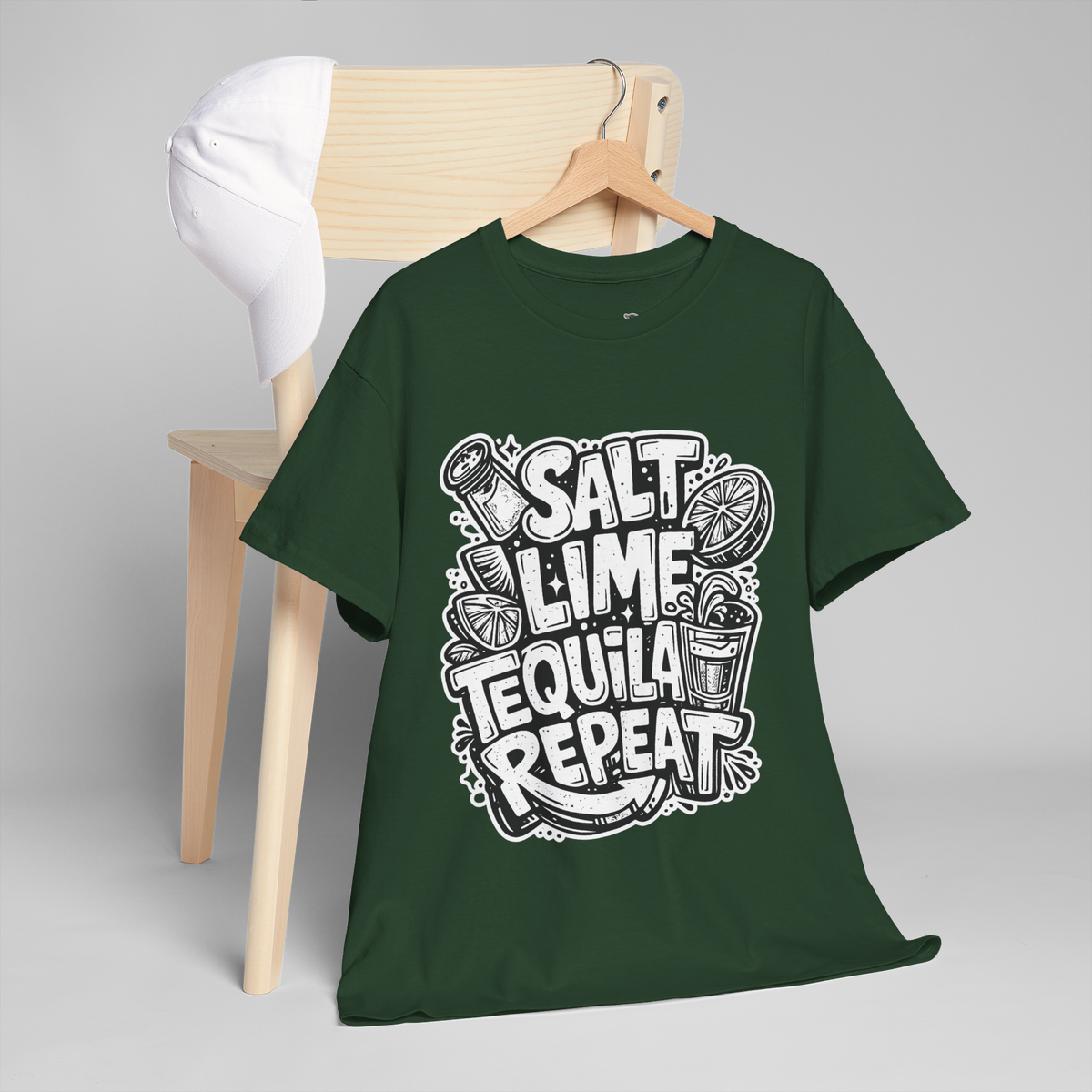 Salt Lime Tequila Repeat Unisex Heavy Cotton Tee