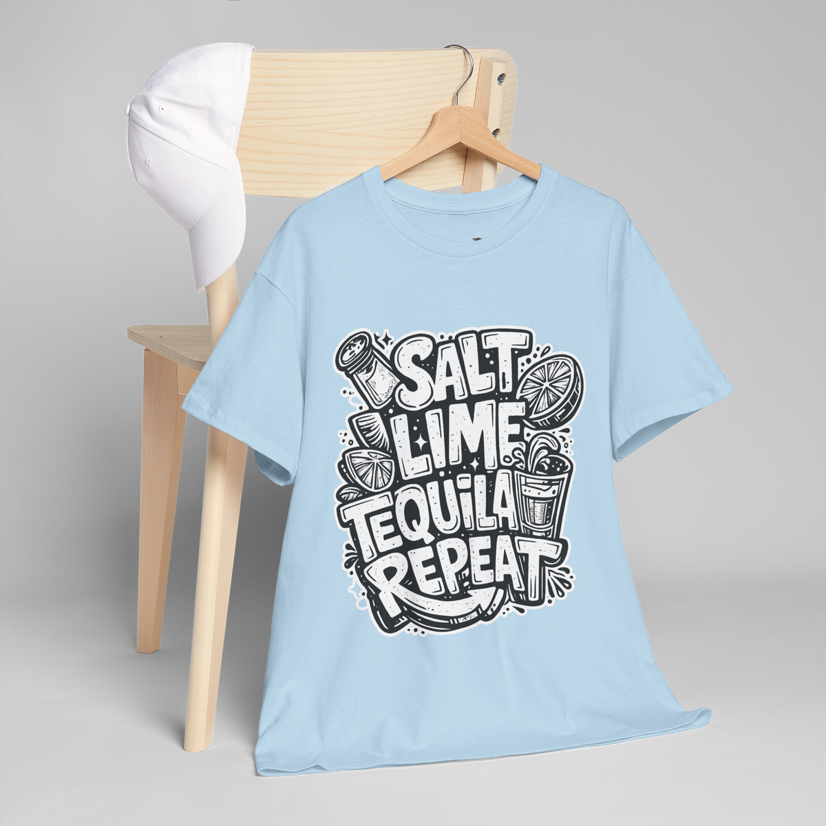 Salt Lime Tequila Repeat Unisex Heavy Cotton Tee