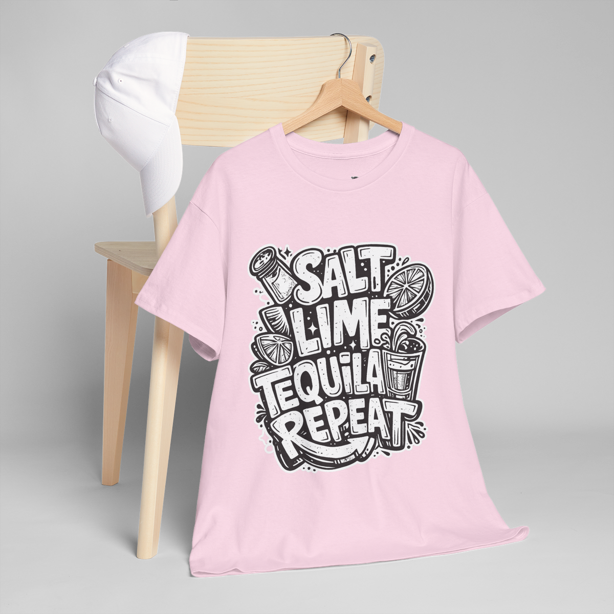 Salt Lime Tequila Repeat Unisex Heavy Cotton Tee