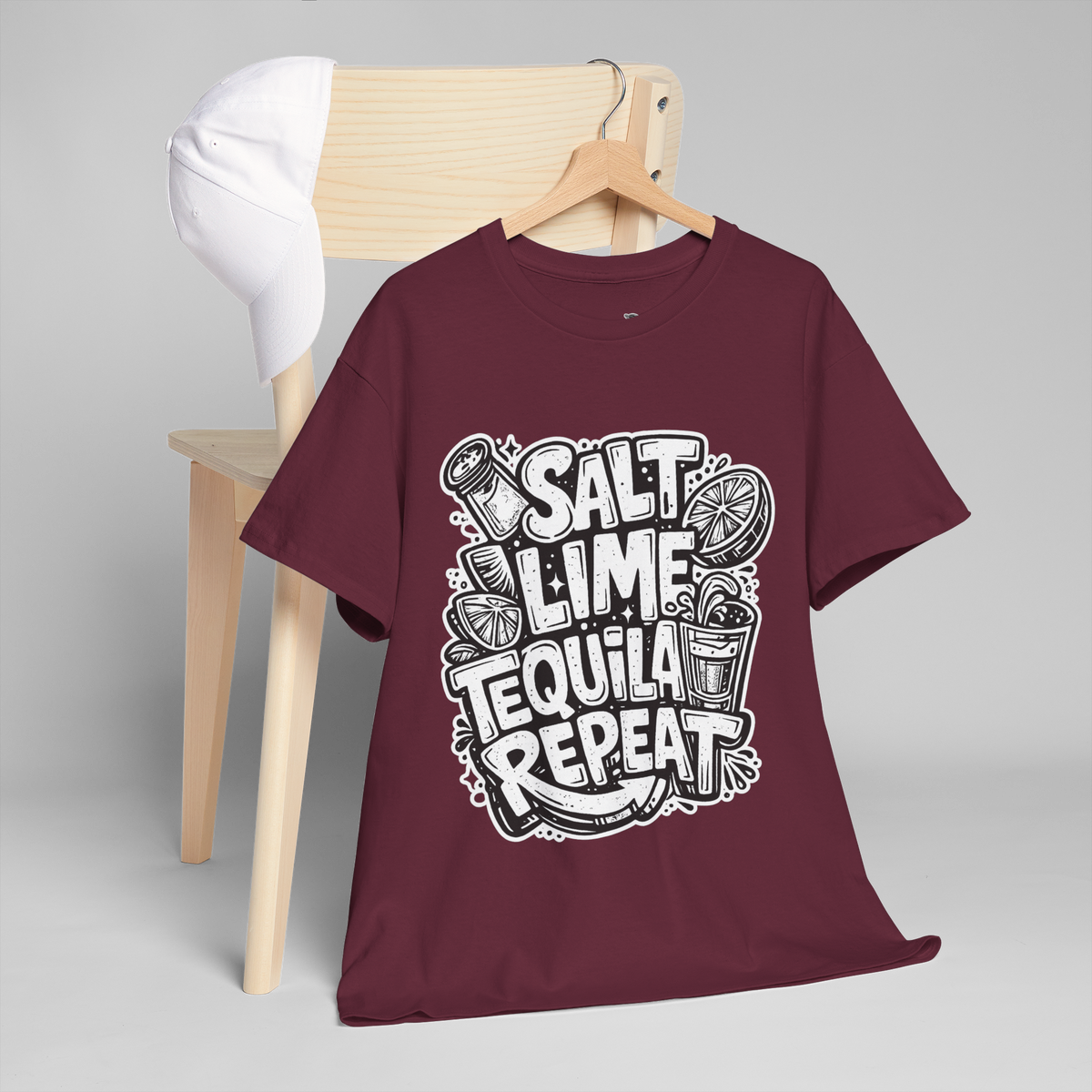 Salt Lime Tequila Repeat Unisex Heavy Cotton Tee