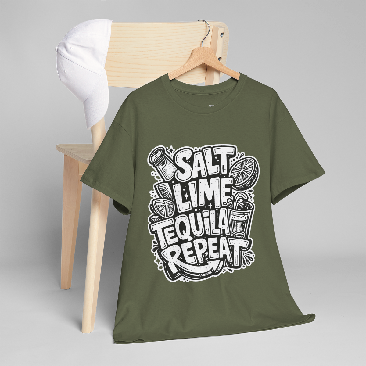 Salt Lime Tequila Repeat Unisex Heavy Cotton Tee