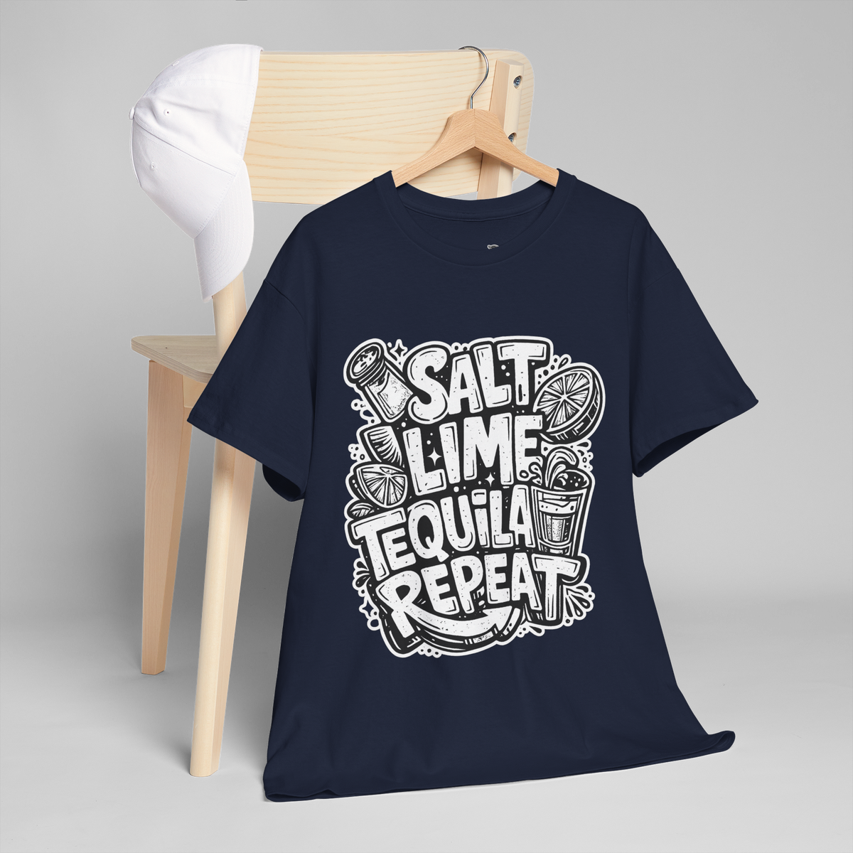 Salt Lime Tequila Repeat Unisex Heavy Cotton Tee