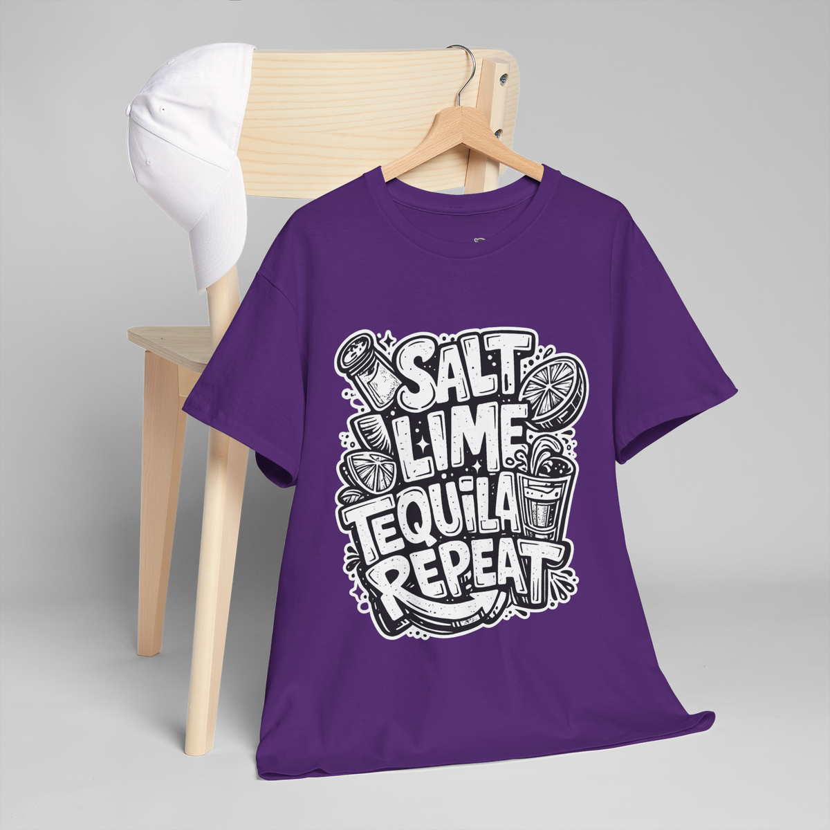 Salt Lime Tequila Repeat Unisex Heavy Cotton Tee