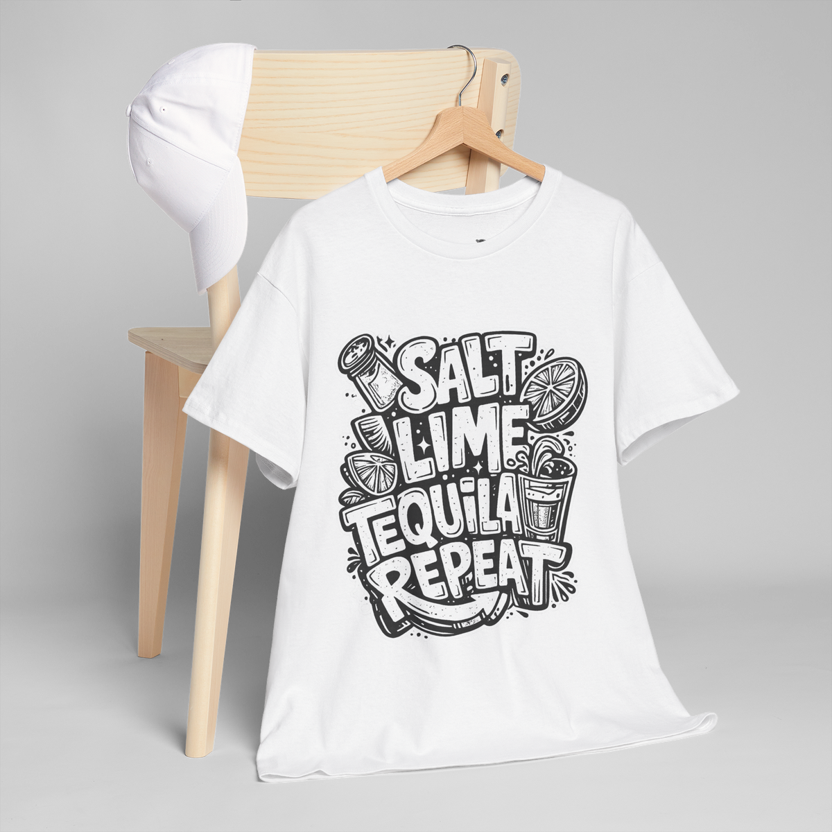 Salt Lime Tequila Repeat Unisex Heavy Cotton Tee