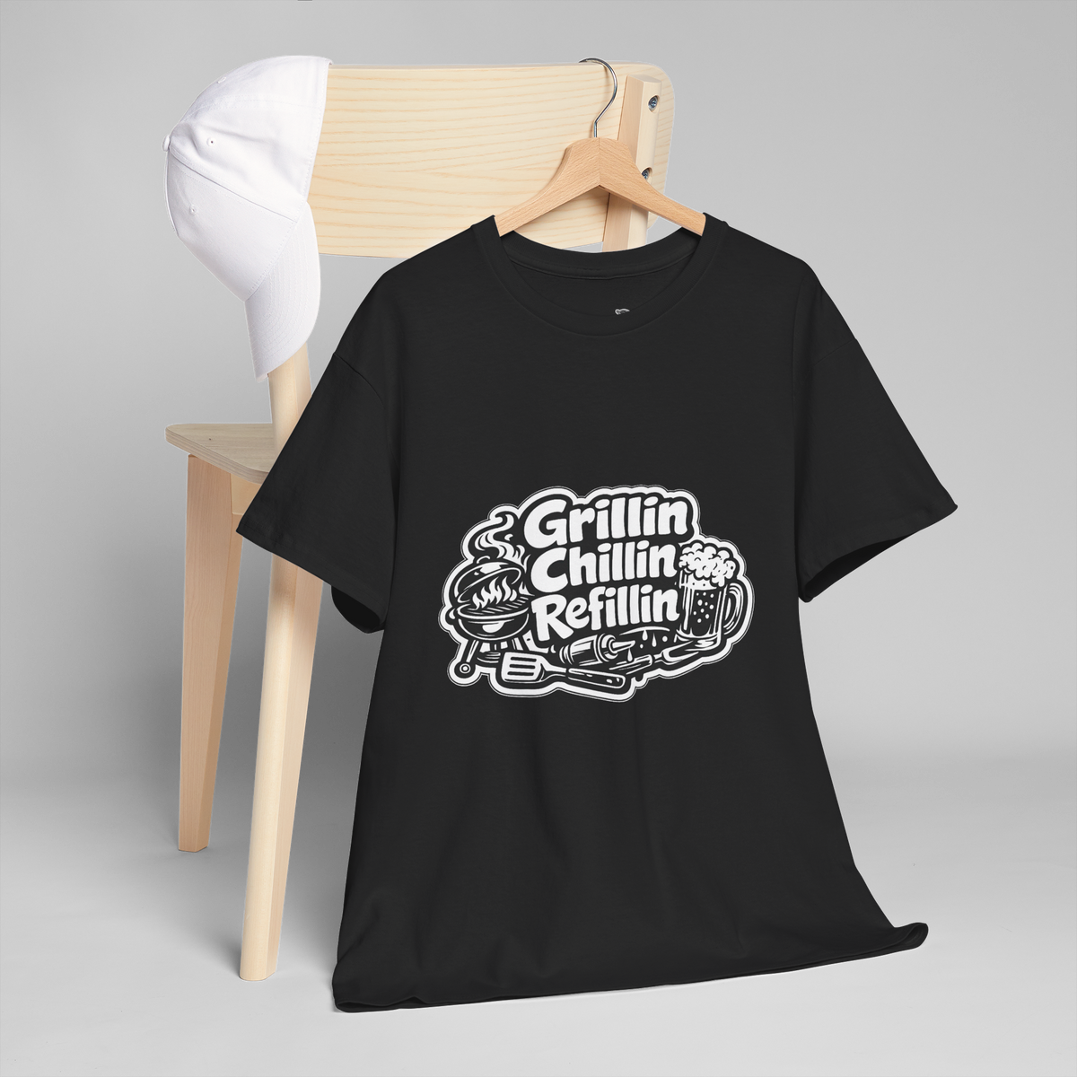 Grillin Chillin Refillin Unisex Heavy Cotton Tee