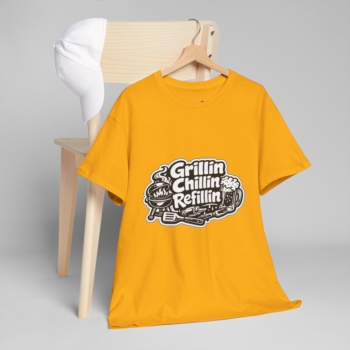 Grillin Chillin Refillin Unisex Heavy Cotton Tee