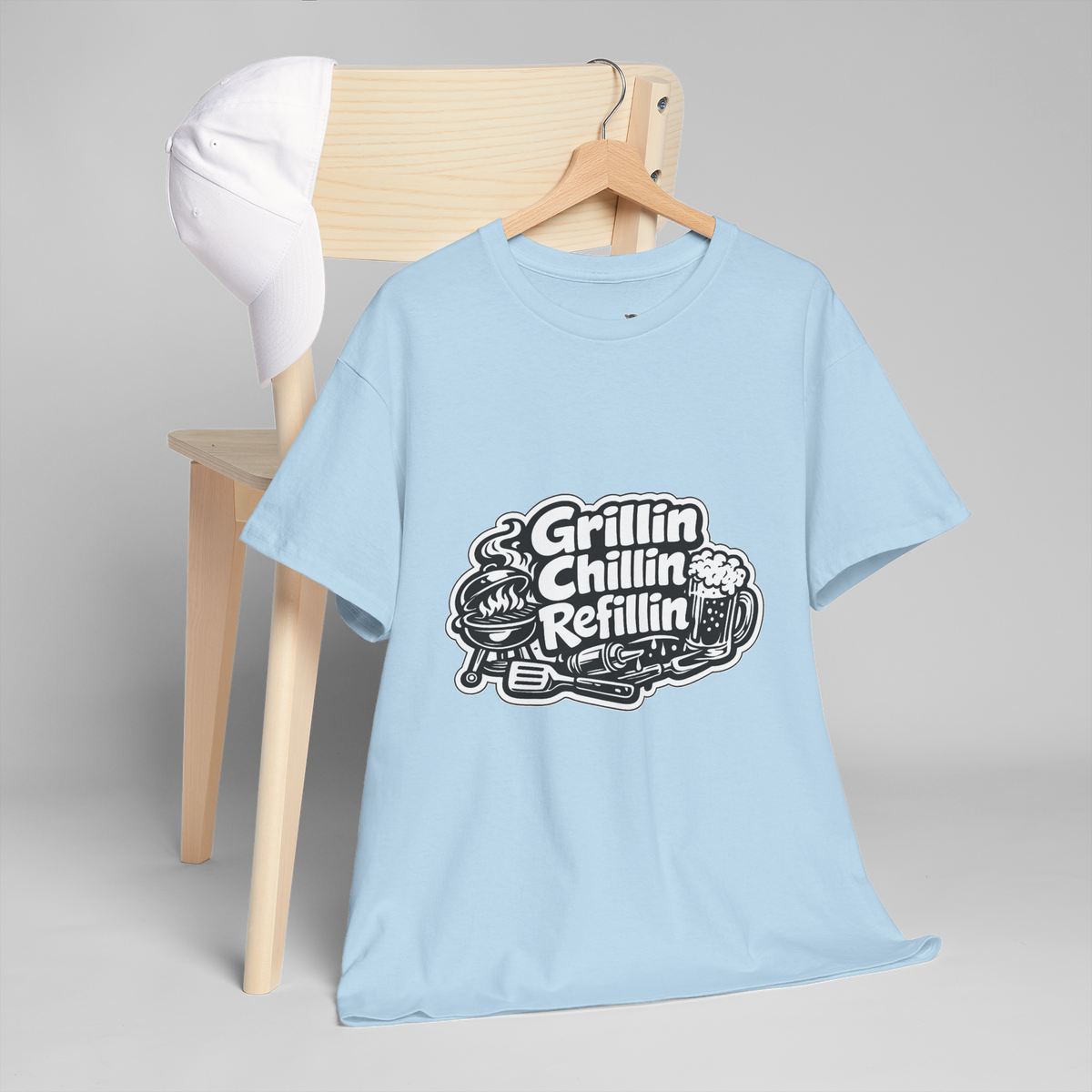Grillin Chillin Refillin Unisex Heavy Cotton Tee
