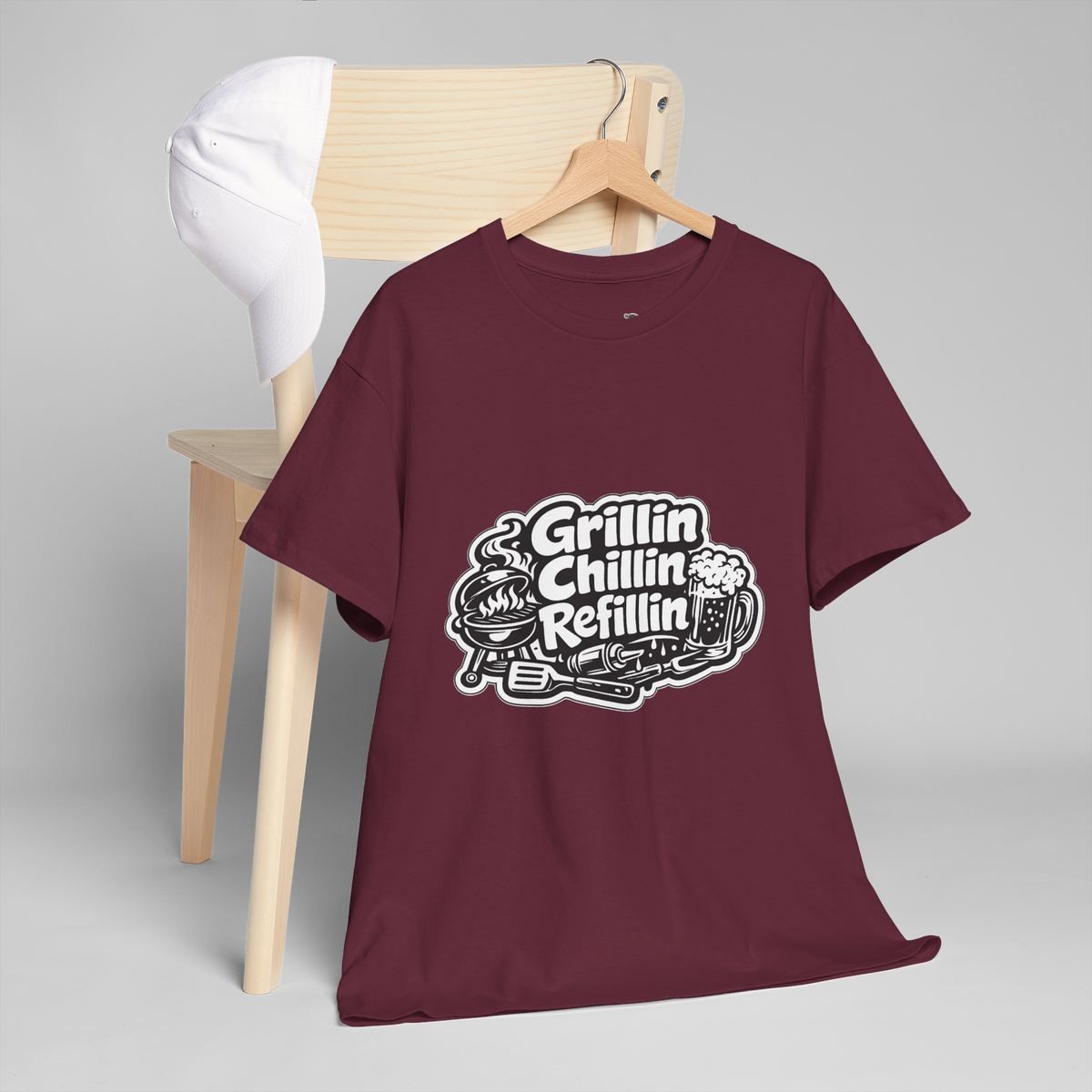 Grillin Chillin Refillin Unisex Heavy Cotton Tee