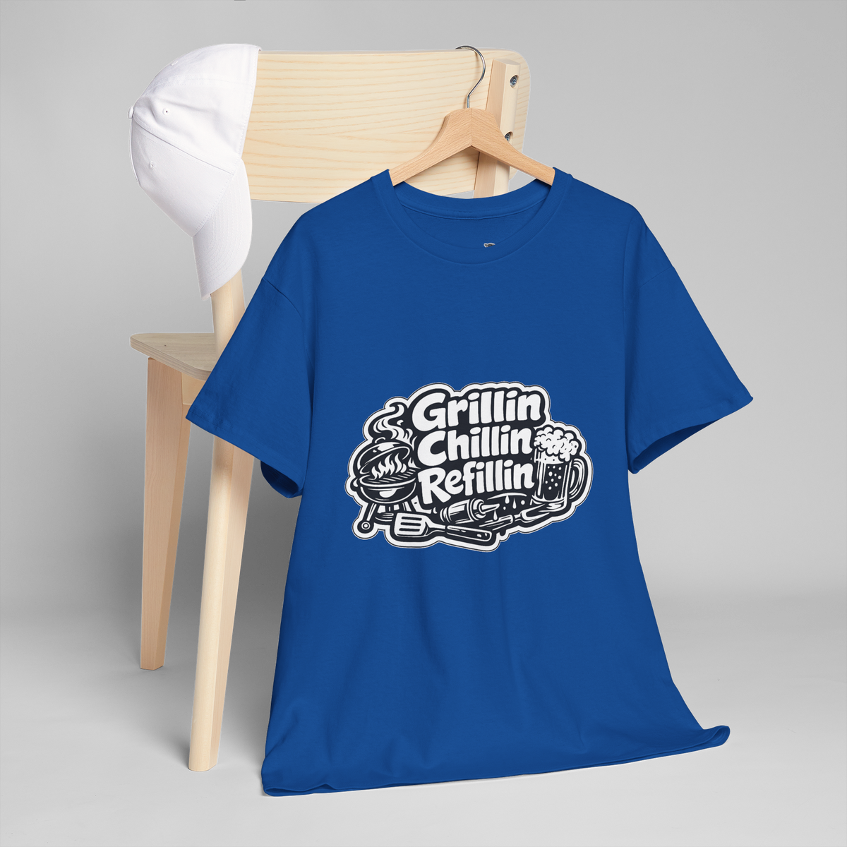 Grillin Chillin Refillin Unisex Heavy Cotton Tee