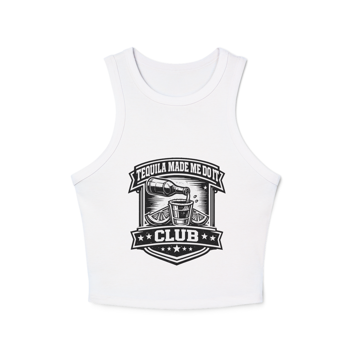 Tequila Made Me Do It Club Women's Micro Rib Racer Tank Top