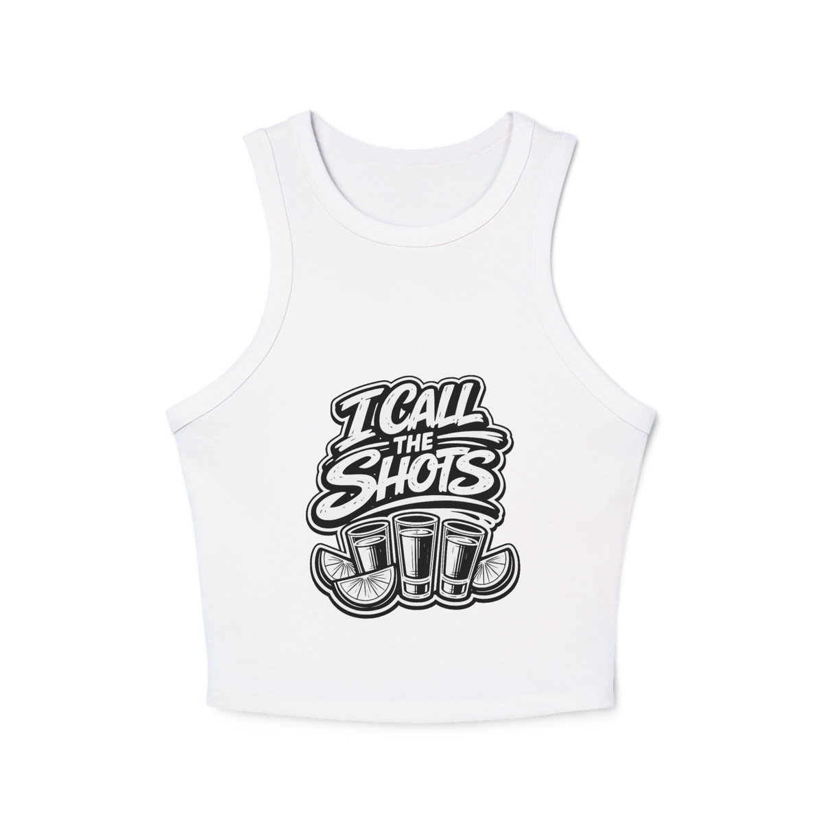 I Call The Shots Women's Micro Rib Racer Tank Top