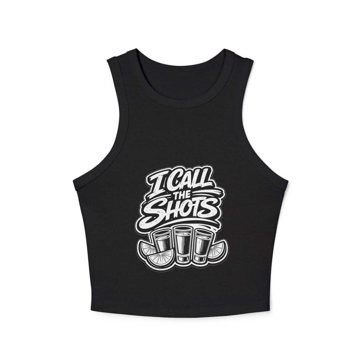 I Call The Shots Women's Micro Rib Racer Tank Top