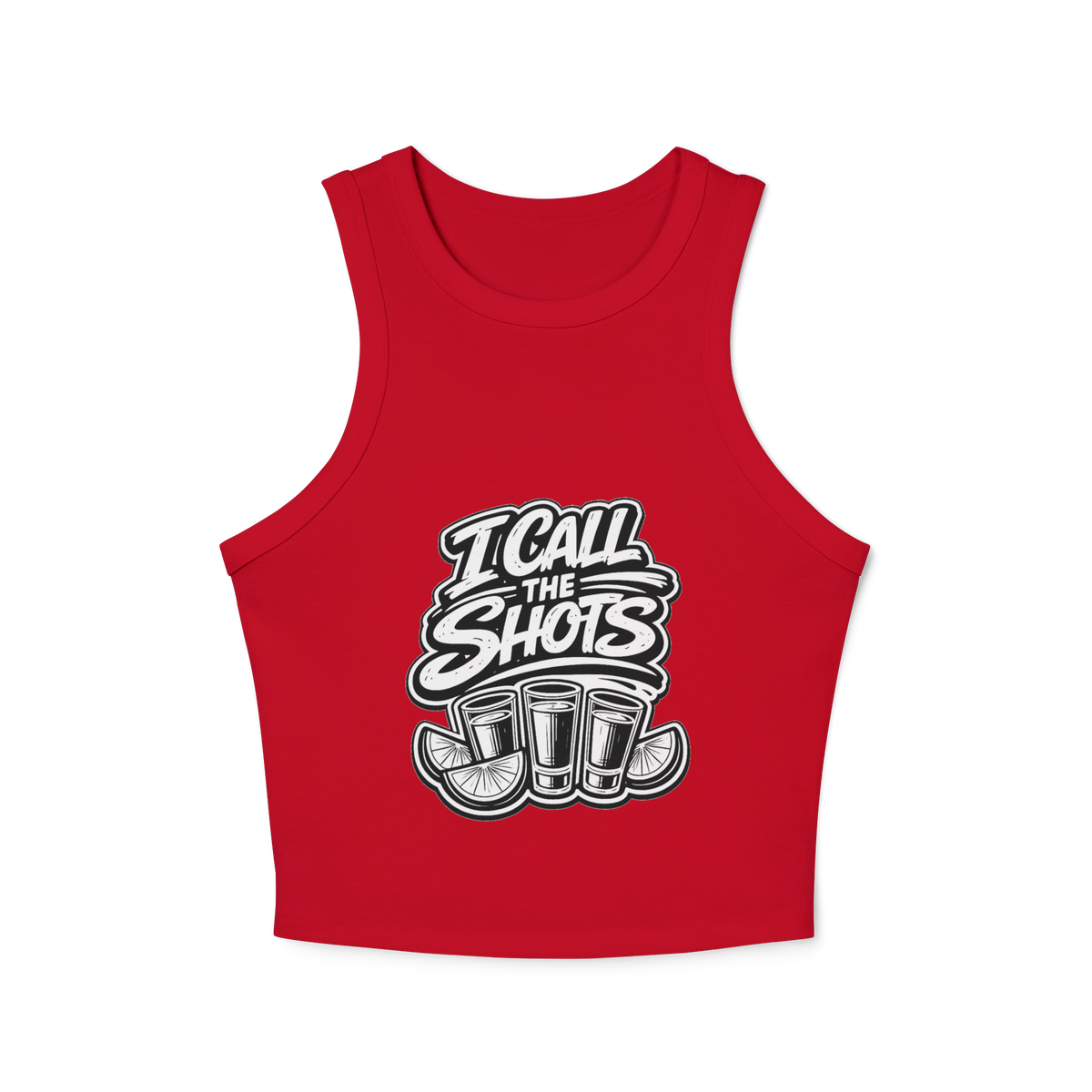 I Call The Shots Women's Micro Rib Racer Tank Top